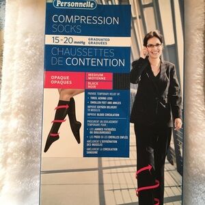 Personnelle Compression Socks Black with Pink Accents NEW in box